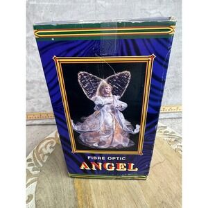 Maxim‎ 12 Inch Fibre Optic Angel Christmas Tree Topper White Gold Color Changing